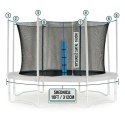 Siatka ochronna do trampoliny 312 cm 10ft wewnętrzna 160 cm wysokość 8 słupków