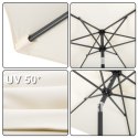 Składany parasol ogrodowy balkonowy regulowany 200 cm beżowy 50UV Bauerkraft