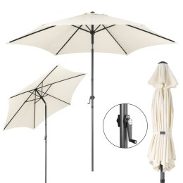 Składany parasol ogrodowy balkonowy regulowany 300 cm beżowy 50UV Bauerkraft
