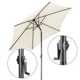 Składany parasol ogrodowy balkonowy regulowany 300 cm beżowy 50UV Bauerkraft