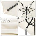 Składany parasol ogrodowy balkonowy regulowany 300 cm beżowy 50UV Bauerkraft