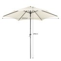 Składany parasol ogrodowy balkonowy regulowany 300 cm beżowy 50UV Bauerkraft