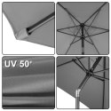 Składany parasol ogrodowy balkonowy regulowany 300 cm grafitowy 50UV Bauerkraft