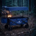 Wózek transportowy LUARO plażowy składany z daszkiem i siatką granatowy