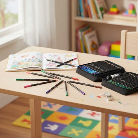 Kredki ołówkowe kolorowe w etui zestaw 120 sztuk