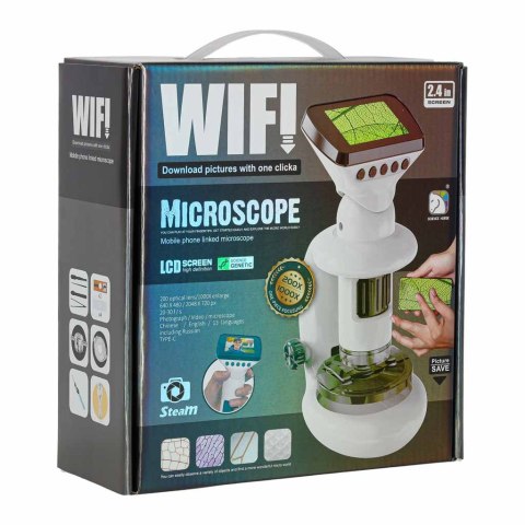 Mikroskop cyfrowy elektroniczny wifi USB ekran LCD 200x 1000x akcesoria
