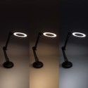 Lampka na biurko biurkowa LED z lupą szkło powiększające obrotowy wysięgnik 2 sposoby mocowania