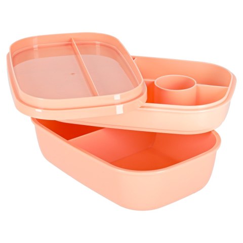 Lunch box śniadaniówka pudełko śniadaniowe z przegródkami dzielone 1900ml pomarańczowe