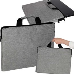 Torba na laptopa 15,6 cali na ramię teczka biznesowa damska męska szara
