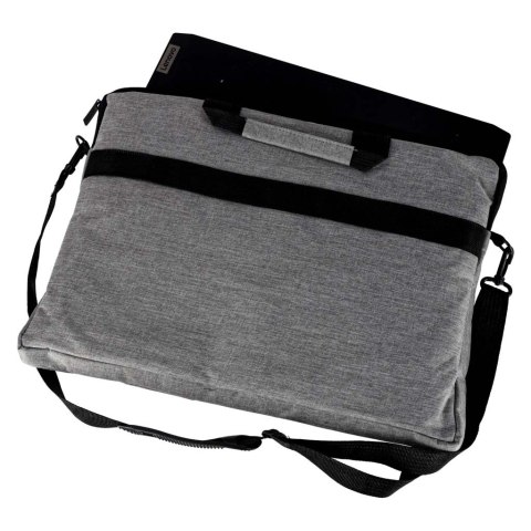 Torba na laptopa 15,6 cali na ramię z paskiem teczka biznesowa damska męska szara