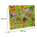 Gra labirynt magnetyczna planszowa drewniana do podróży duże miasto 2 graczy