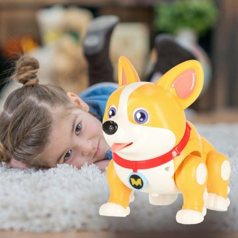 Pies piesek interaktywny robot Corgi świecące uszy muzyka