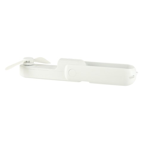 Wiatrak biurkowy wentylator mini ręczny składany wiatraczek przenośny USB biały