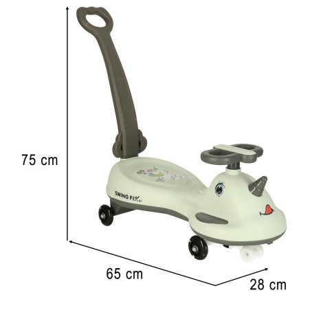 Jeździk grawitacyjny LED Swing FIX S1 skuter z rączką szary max 65kg