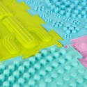 Mata sensoryczna puzzle montessori do masażu stóp 8 elementów pastelowe