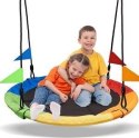 Huśtawka ogrodowa Bocianie Gniazdo XL, 100 cm, 150 kg, multikolor, kolorowe chorągiewki