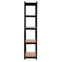 Regał magazynowy metalowy czarny 2w1, 5 jasnych półek 180x90x40 cm