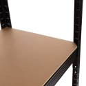 Regał magazynowy metalowy czarny 2w1, 5 jasnych półek 180x90x40 cm