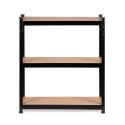 Regał magazynowy metalowy czarny 2w1, 5 jasnych półek 180x90x40 cm