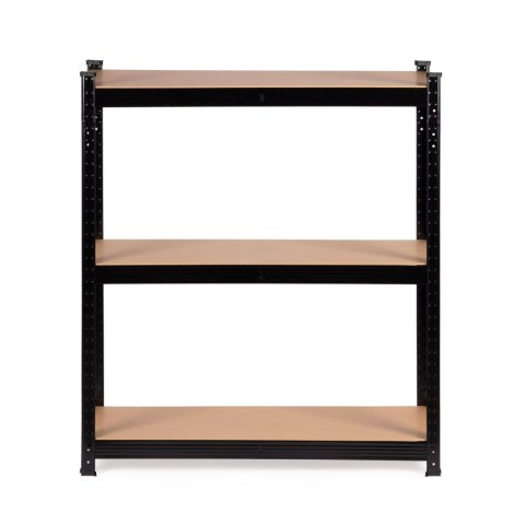 Regał magazynowy metalowy czarny 2w1, 5 jasnych półek 180x90x40 cm