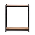 Regał magazynowy metalowy czarny 2w1, 5 jasnych półek 180x90x40 cm
