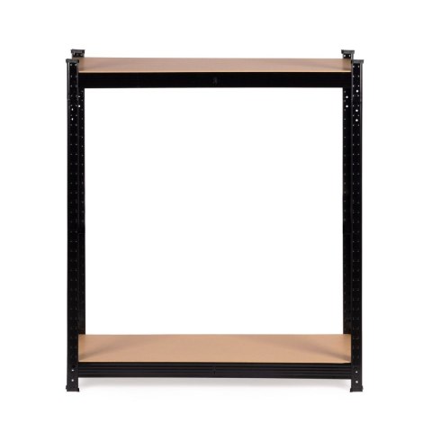 Regał magazynowy metalowy czarny 2w1, 5 jasnych półek 180x90x40 cm