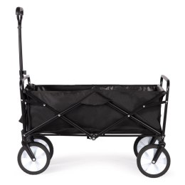 Składany duży wózek ogrodowy plażowy turystyczny transportowy czarny