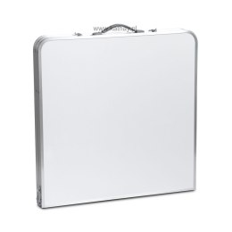 Stolik turystyczny stół składany ogrodowy walizka z uchwytem do przenoszenia i regulacją wysokości 120x60x70 cm biały