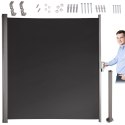 Markiza boczna tarasowa LUARO parawan zwijany 160 x 300 cm szary