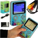 Konsola przenośna do gier mini elektroniczna retro 500 gier niebieska