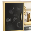 Kuchnia dla dzieci drewniana LULILO ORO z lodówką tablicą kredową złota