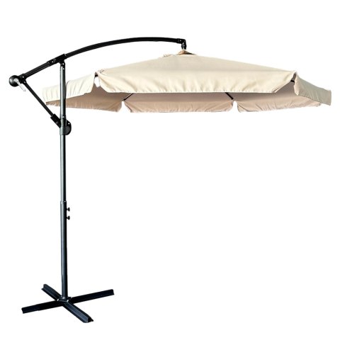 Parasol ogrodowy LUARO duży składany z wysięgnikiem 290cm beżowy