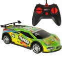 Samochód RC sportowy zdalnie sterowany na pilot auto wyścigowe drift z LED światłami zielony