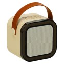 Zestaw do karaoke głośnik Bluetooth mikrofon USB LED beżowy