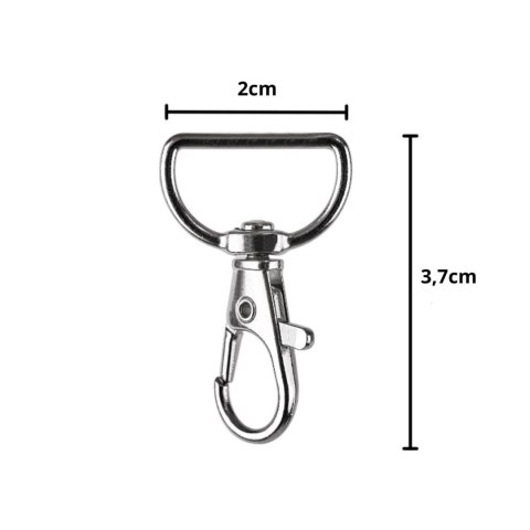 Karabińczyk metalowy rybka 20 mm 500 szt.