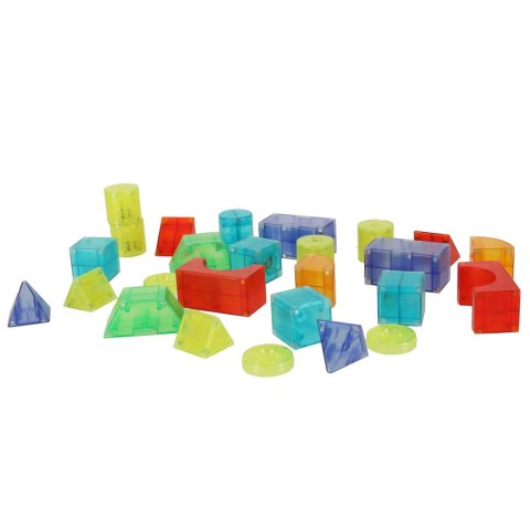 Klocki magnetyczne konstrukcyjne świecące elementy figury 3D 134 el.