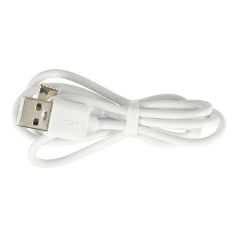 Wentylator biurkowy wiatrak przenośny bezprzewodowy USB z akumulatorem regulowany 4 poziomy mocy LED 38cm biały