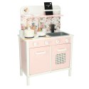 Kuchnia dla dzieci drewniana MDF LULILO FLORA akcesoria różowa 82cm