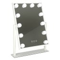 Lusterko do makijażu kosmetyczne podświetlane 12 LED Hollywood z 12 żarówkami USB 30 x 40 cm