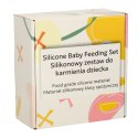 Naczynia silikonowe dla dzieci sowa zestaw 8 elementów beżowe