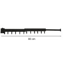 Suszarka na pranie wieszak ścienny naścienny składany teleskopowy czarny 12 haczyków 90cm