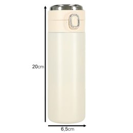 Kubek bidon termiczny z ustnikiem termos LED 350ml beżowy