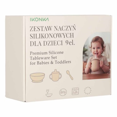 Naczynia silikonowe dla dzieci niemowląt krab zestaw 9 elementów fioletowy