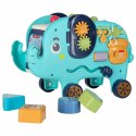 Słonik tablica manipulacyjna montessori wbijak sorter klocki młotek 26cm