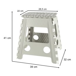 Stołek taboret składany antypoślizgowy wysoki 39,5 cm jasny szary