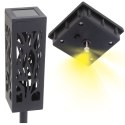 Lampa solarna ogrodowa ażurowa latarenka lamion LED czujnik zmierzchu wbijana 4szt.