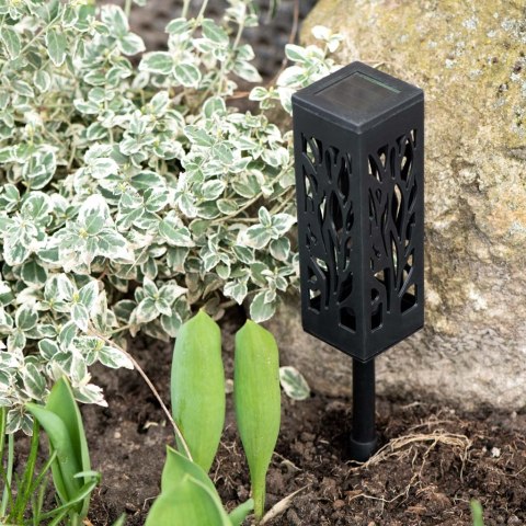 Lampa solarna ogrodowa ażurowa latarenka lamion LED czujnik zmierzchu wbijana 4szt.