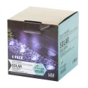 Lampy ogrodowe solarne najazdowe gruntowe czujnik zmierzchu wbijane świecący dysk 8LED 4szt. zimny biały