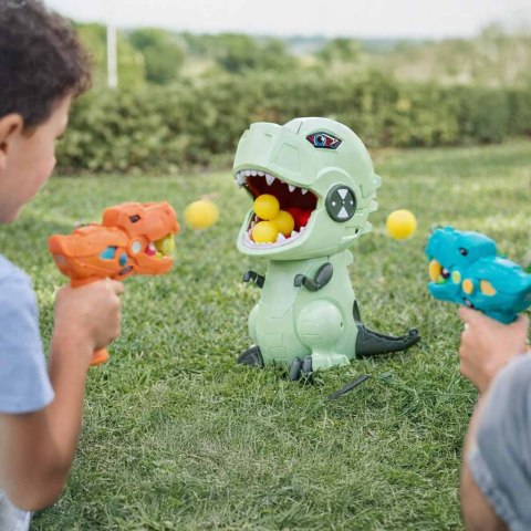 Głodny dinozaur strzelanie do celu gra zręcznościowa zestaw 2 pistolety na kulki 20 kul