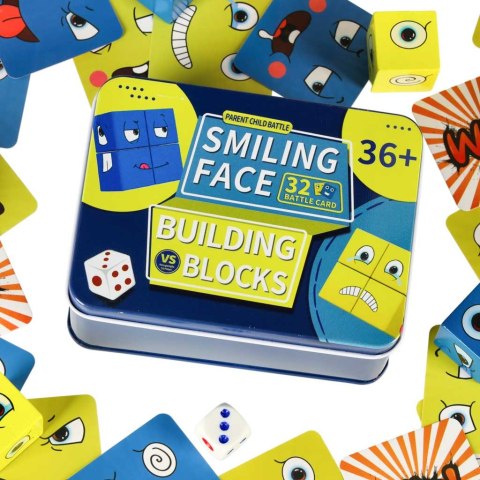 Gra edukacyjne wyzwania nauka emocji klocki drewniane